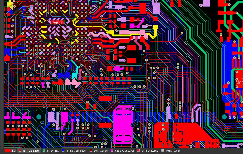 PCB layout zoomed